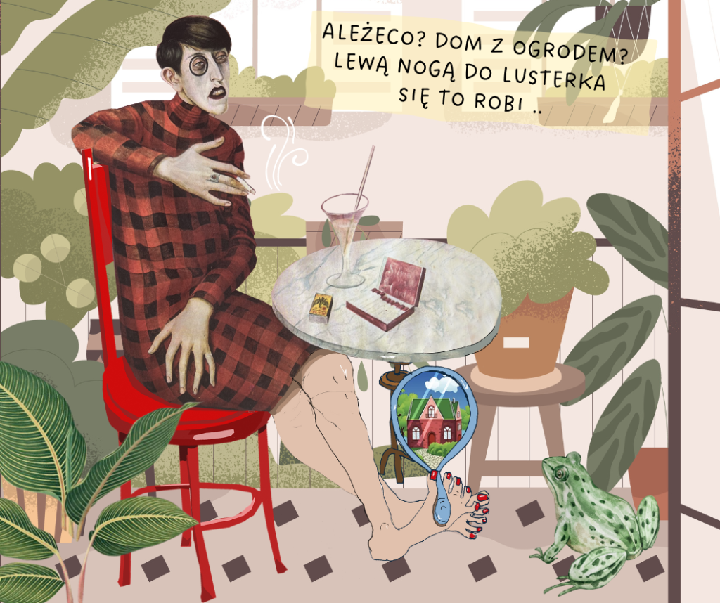 Dom z ogrodem Lewą nogą do lusterka ..